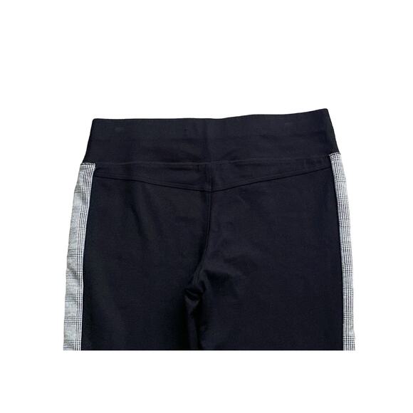 INC Womens Size 16 Black Plaid Side Striped Pull On Skinny Pants 30" Inseam - Picture 4 of 7